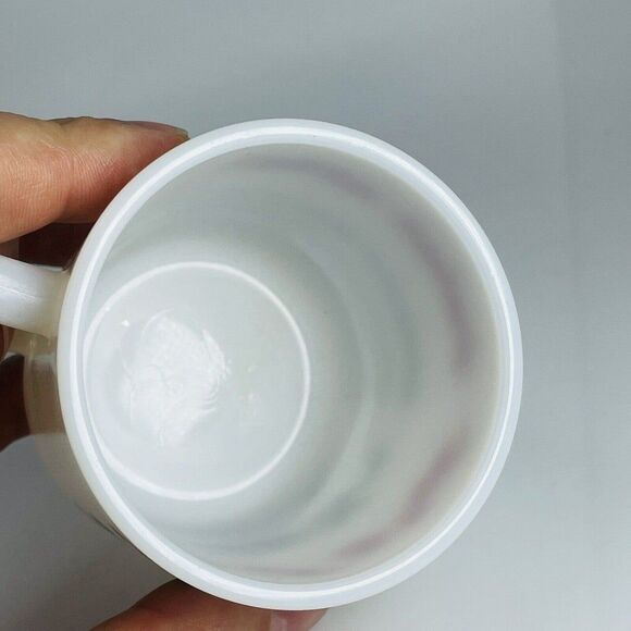 Hazel Atlas Egg Nog Jingle Bells Milk Glass Cups Mugs Set of 2 Tom & Jerry VTG - Picture 5 of 7